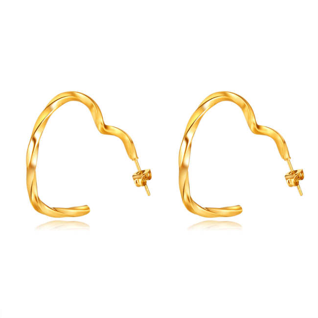 Wholesale Stainless Steel Heart Stud Earrings