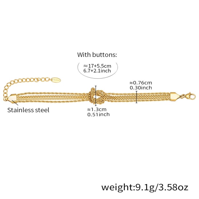 Wholesale Stainless Steel Knot Chain Bracelet
