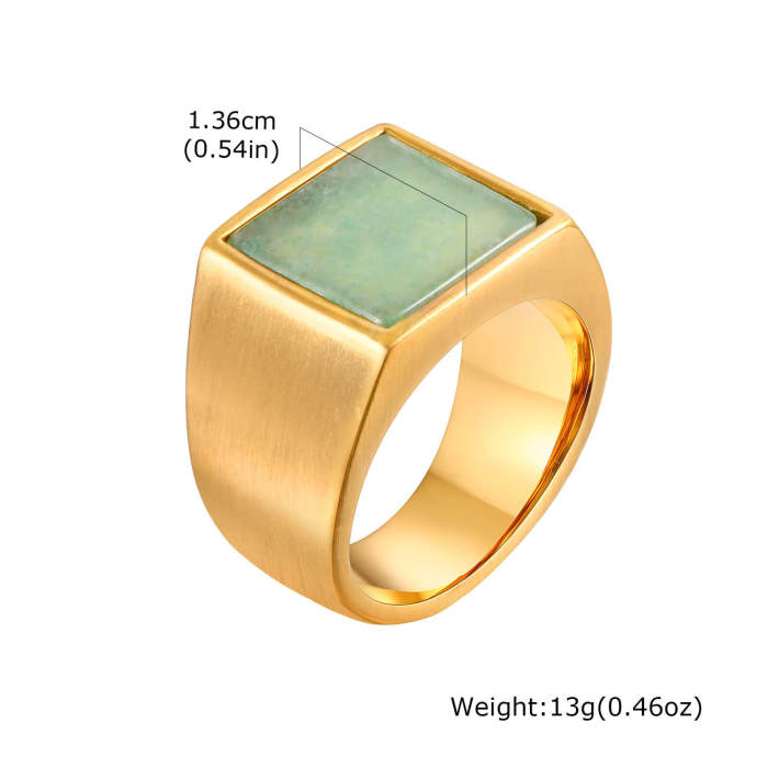 Wholesale Stainless Steel Mens Stone Signet Ring