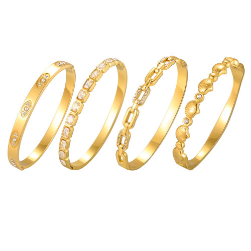 Wholesale 18K Gold Plated Stainless Steel Bangle Set