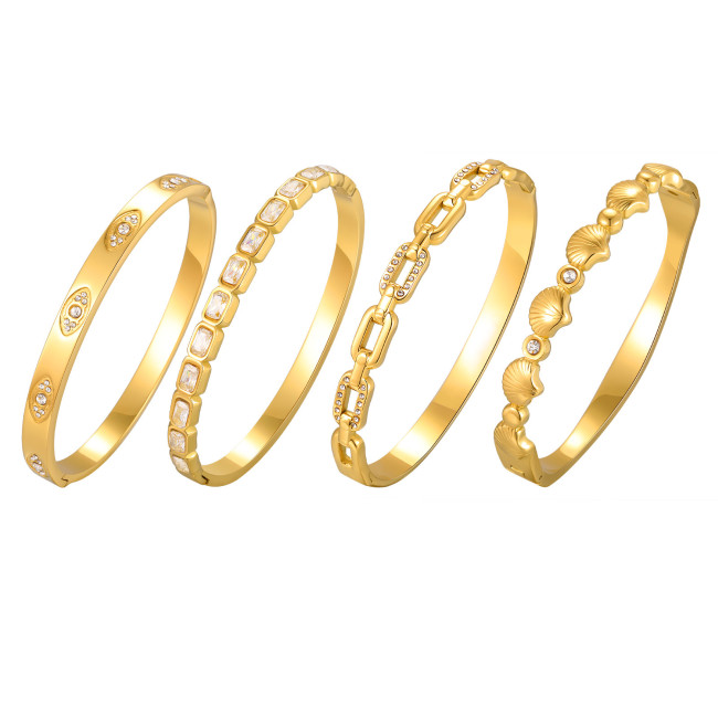 Wholesale 18K Gold Plated Stainless Steel Bangle Set