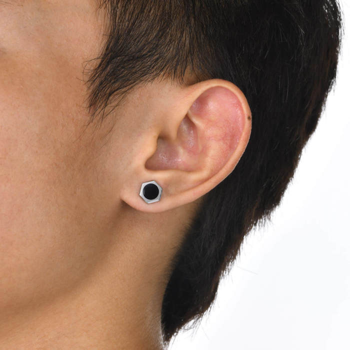 Wholesale Stainless Steel Hexagonal Stud Earrings