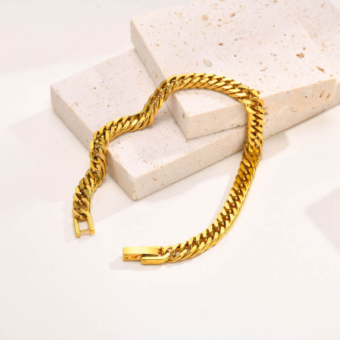 Wholesale Stainless Steel Gold Tone Chain Link Bracelet