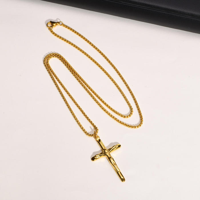 Wholesale Stainless Steel Mens Black Cross Pendant