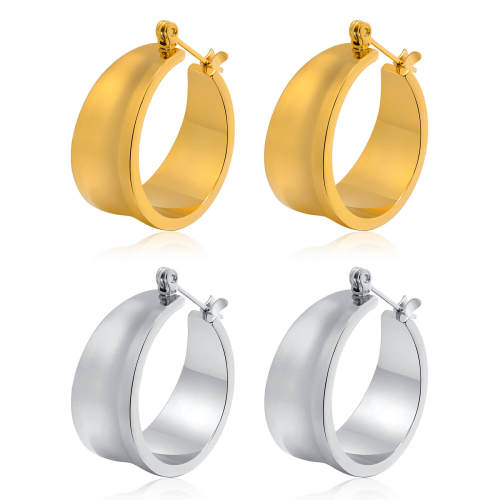 Wholesale Stainless Steel Wide Flat Hoop Earrings