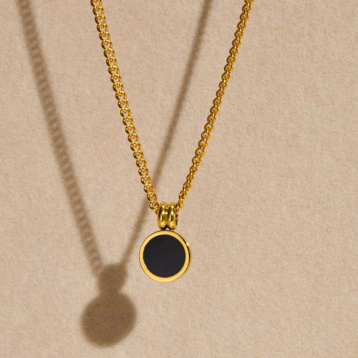 Wholesale Stainless Steel Women Disc Necklace