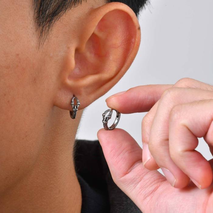 Stainless Steel Snake Hoop Earrings Wholesale
