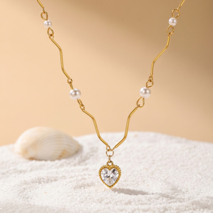Wholesale Stainless Steel Organic Wave Necklace