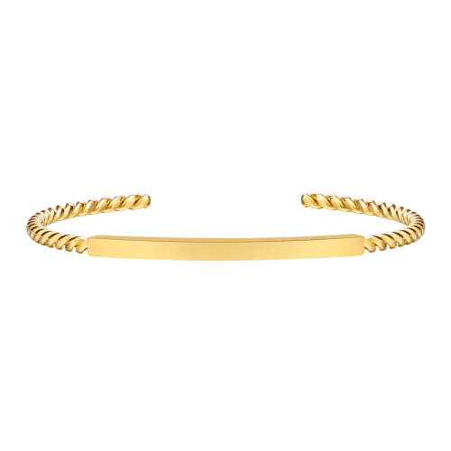 Wholesale Stainless Steel Engravable Twisted Cuff Bangle