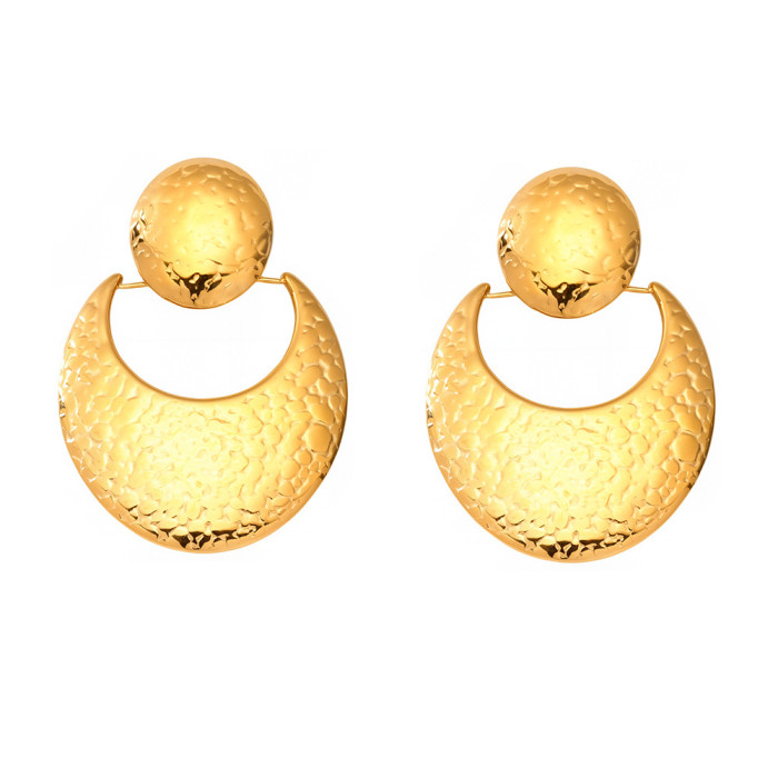 Wholesale Stainless Steel Hammered Drop Earrings
