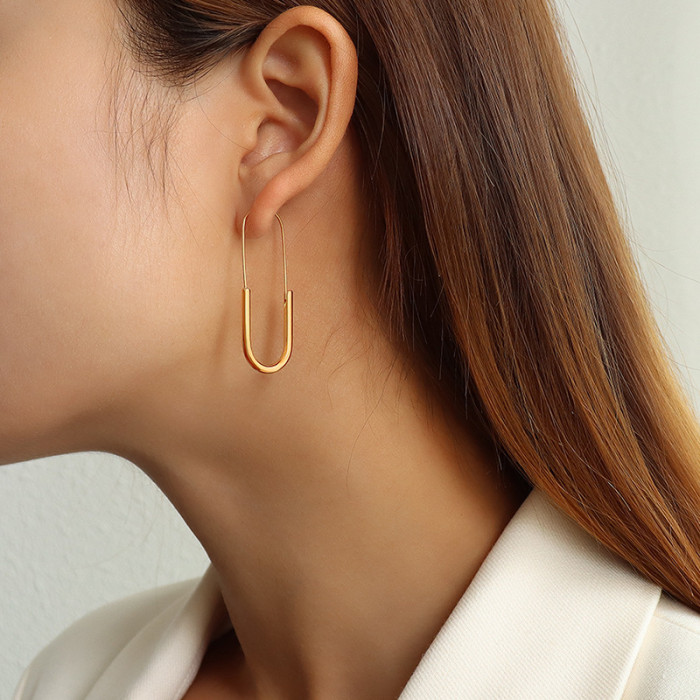 Wholesale Stainless Steel Gold U Hoop Earrings