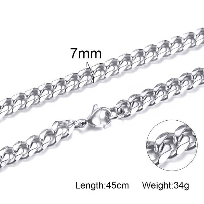Wholesale Stainless Steel 3MM/5MM/7MM Cuban Necklace