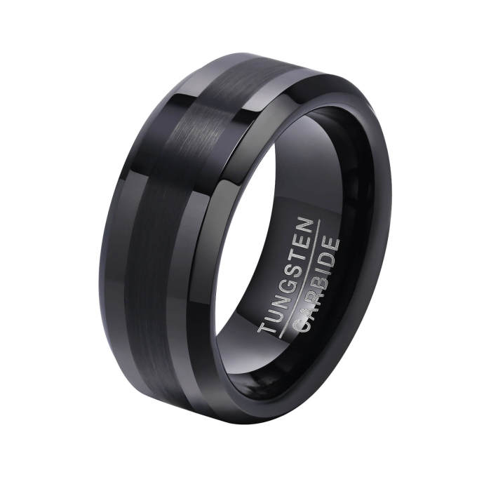 Wholesale Tungsten Men's Black Ring