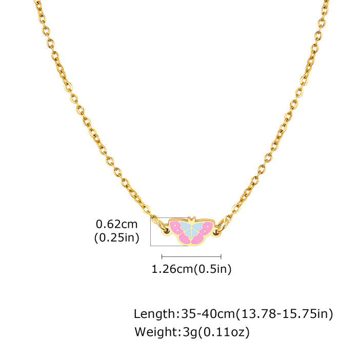 Wholesale Stainless Steel Colorful Enamel Butterfly Earrings