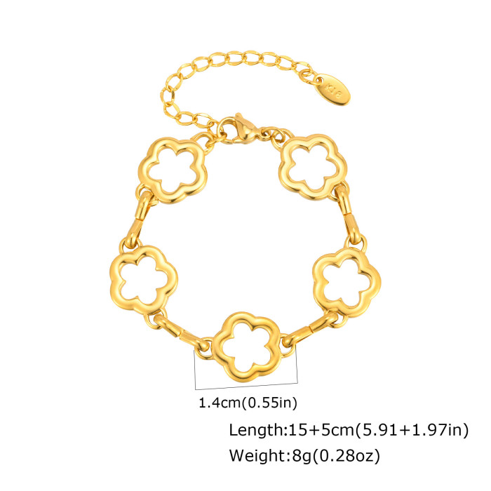Wholesale Stainless Steel Flower Necklace Bracelet