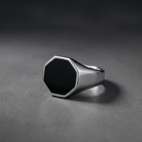 Wholesale Men's Stainless Steel Octagon Signet Ring