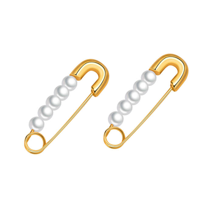 Wholesale Stainless Steel Pin and Pearl Earrings