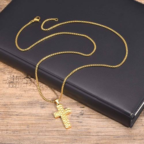 Wholesale Stainless Steel Hammered Cross Pendant