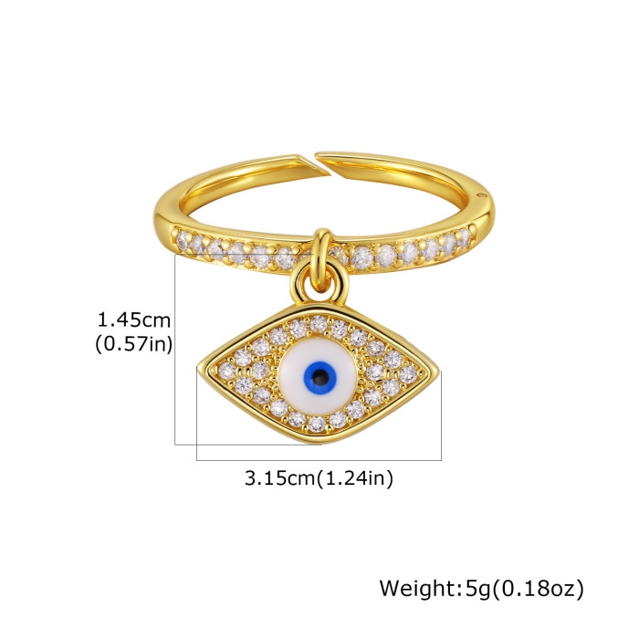 Wholesale Copper Evil Eye Charm Ring