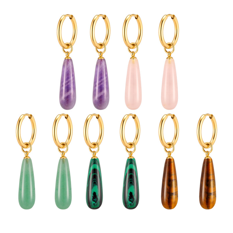 Wholesale Stainless Steel Gemstone Earrings