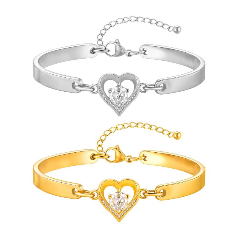Wholesale Stainless Steel Heart Bangle Bracelet