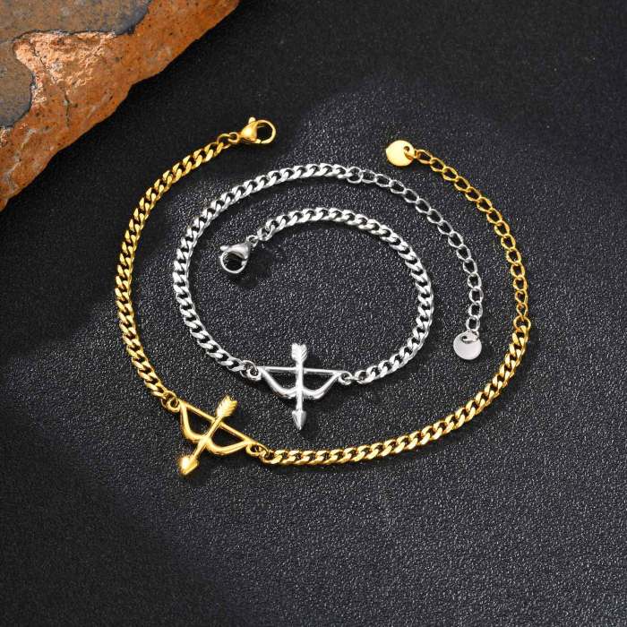 Wholesale Stainless Steel Bow and Arrow Bracelet