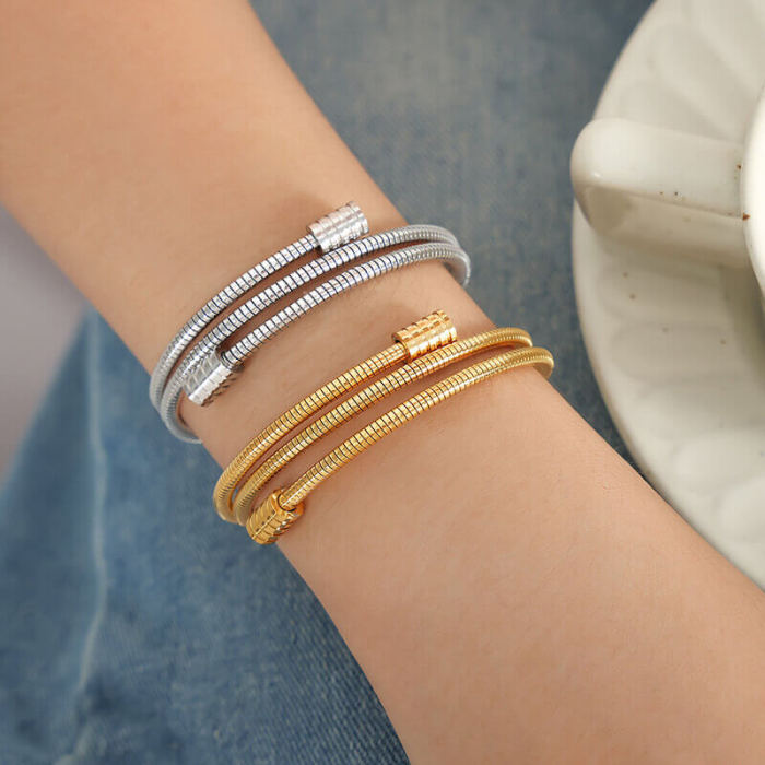 Wholesle Stainless Steel Multi Snake Chain Bangle
