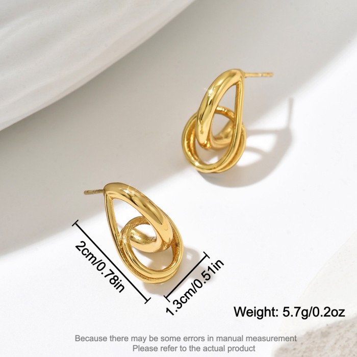 Wholesale Stainless Steel Interlocking Loop Earrings
