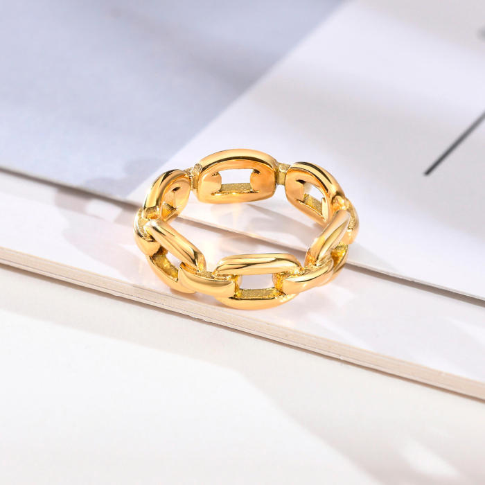 Wholesale Stainless Steel Fashion Chain Link Rings