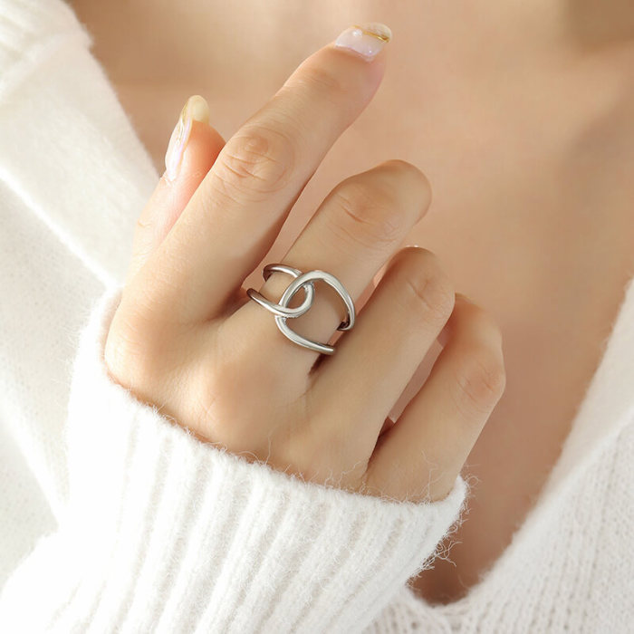 Wholesale Stainless Steel Steel Interlocking Open Ring