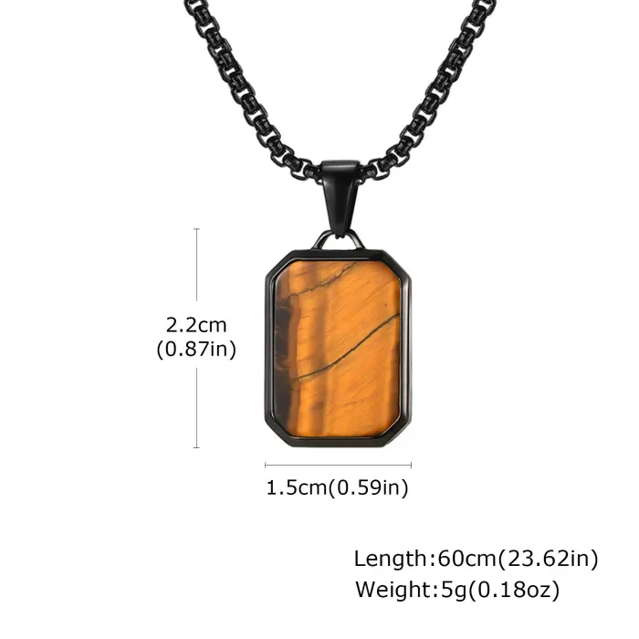 Wholesale Stainless Steel Men Octagonal Pendant with Stone