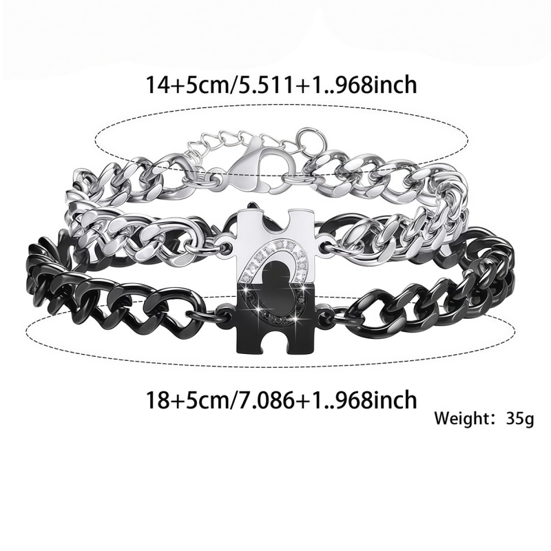 Stainless Steel Love Puzzle Couple Set Wholesale