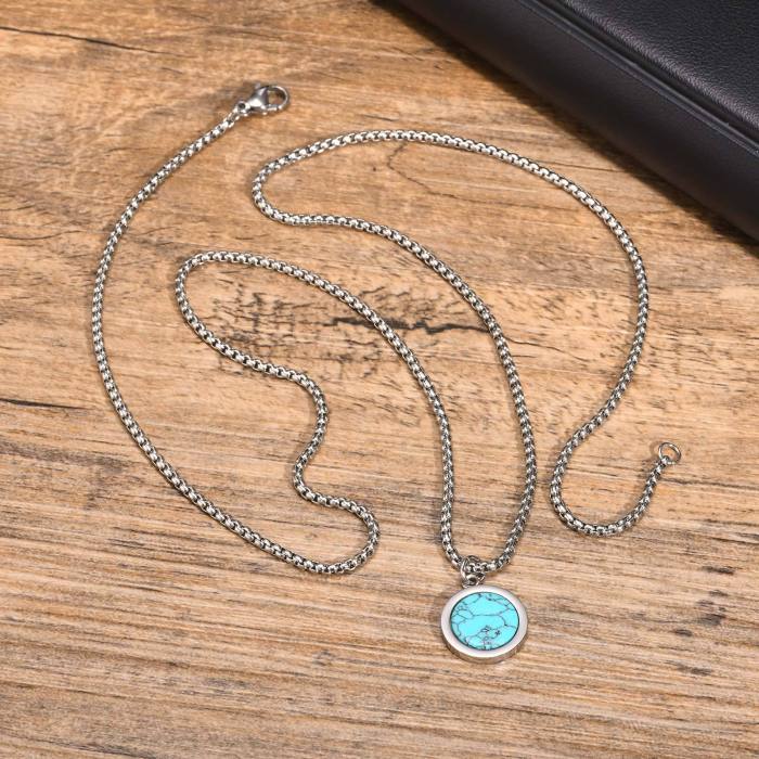Wholesale Stainless Steel Simple Coin Pendant with Enamel
