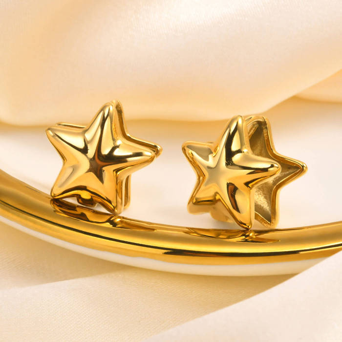 Wholesale Stainless Steel Double Star Earring