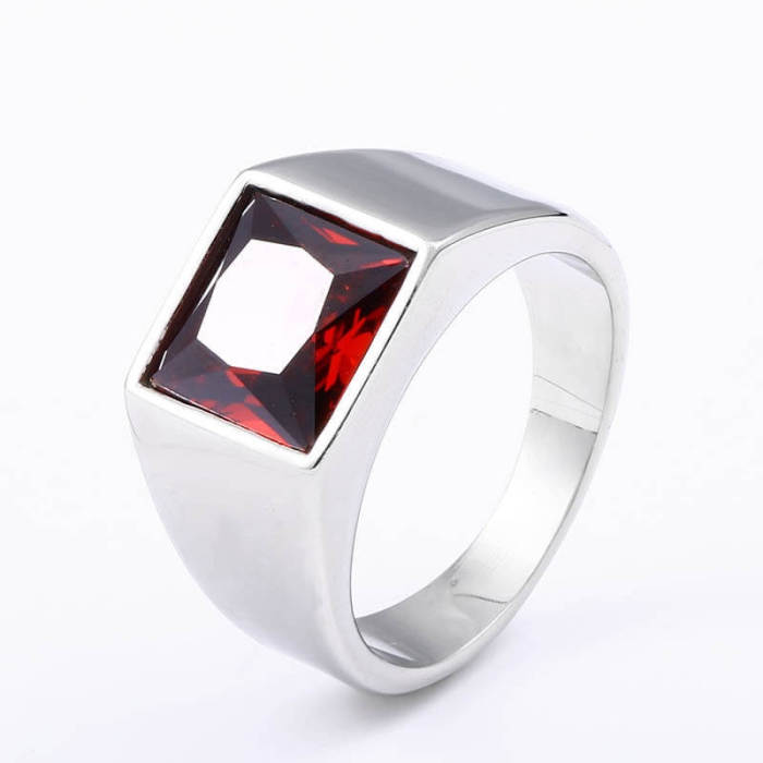 Wholesale Stainless Steel Mens Ring with Stone