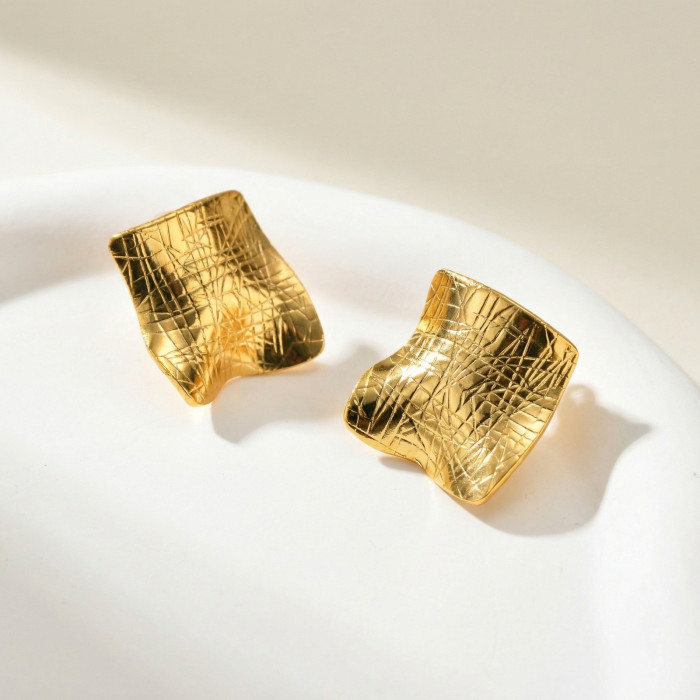Wholesale Stainless Steel Abstract Geometric Stud Earrings