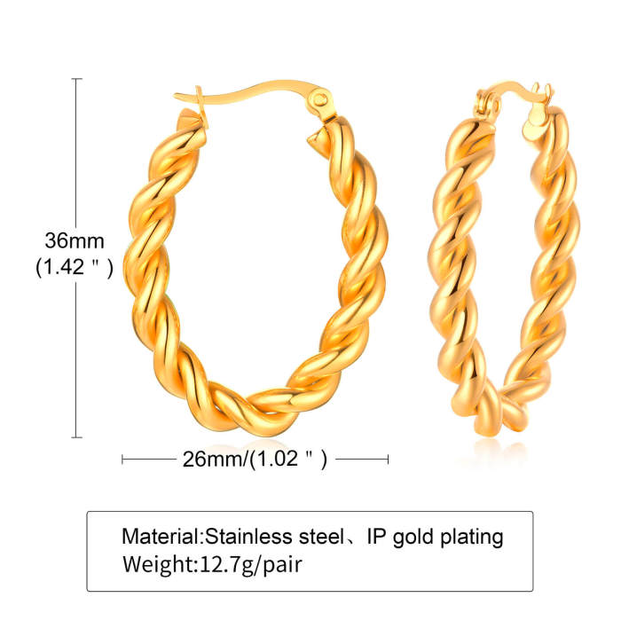 Wholesale Stainless Steel Twist Hoop Earrings