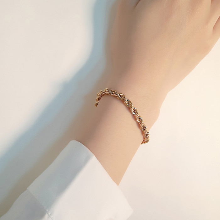 Wholesales Stainless Steel Twist Chain Bracelet