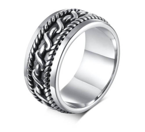 Wholesale Stainless Steel Punk Braided Ring