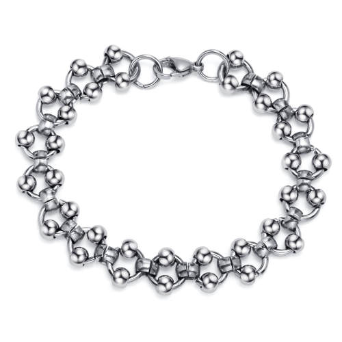 Wholesale Stainless Steel Mens Ball Link Chain Bracelet