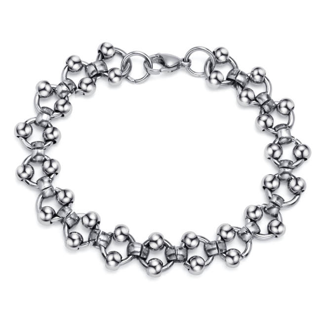Wholesale Stainless Steel Mens Ball Link Chain Bracelet