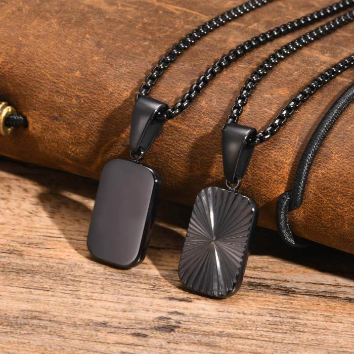 Wholesale Stainless Steel Pleated Dog Tag Pendant