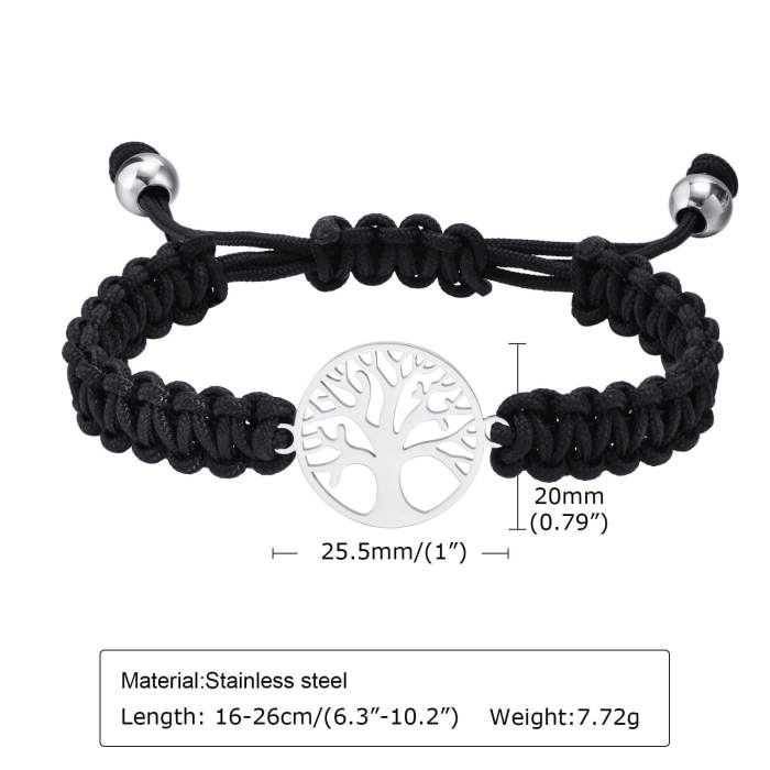Wholesale Stainless Steel Tree of Life Braided Bracelet