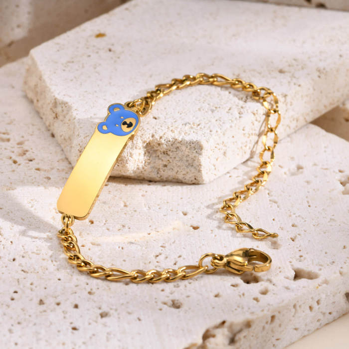 Wholesale Stainless Steel Engraveable Cute Kids Bracelet