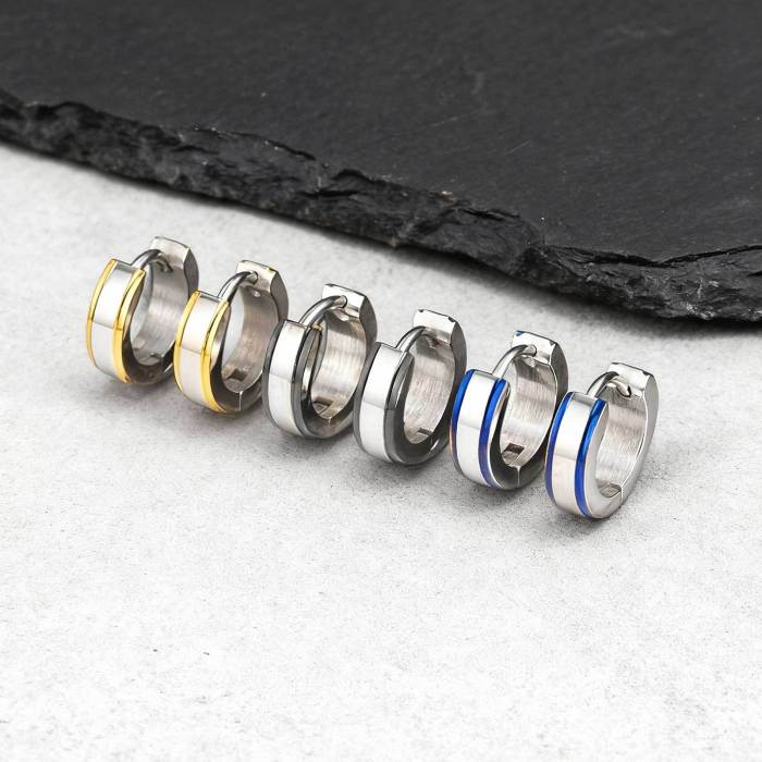 Wholesale Stainless Steel Simple Men's Earrings