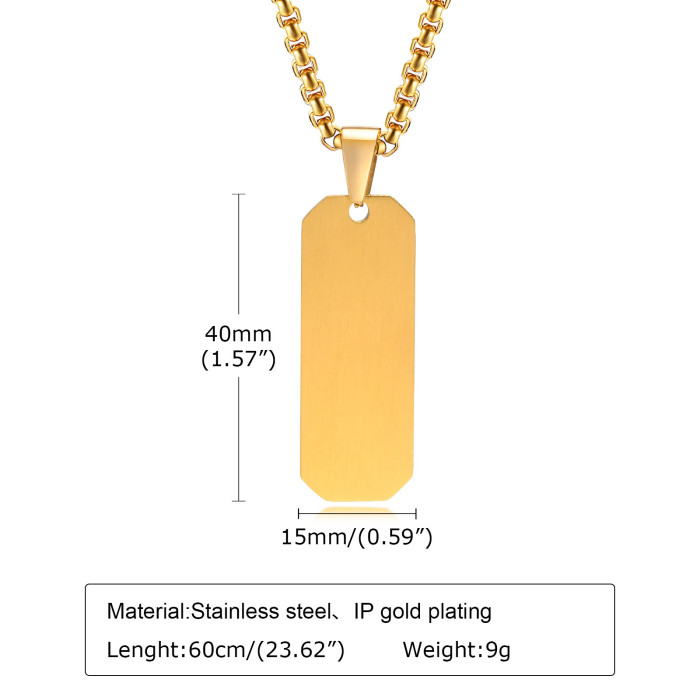 Wholesale Stainless Steel Engravable Vertical Bar Pendant