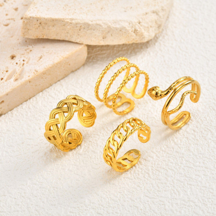 Wholesale Gold Statement Open Rings