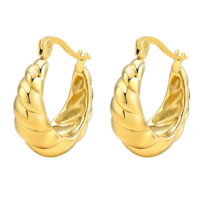 Wholesale Stainless Steel Chunky Screw Threaded Earrings