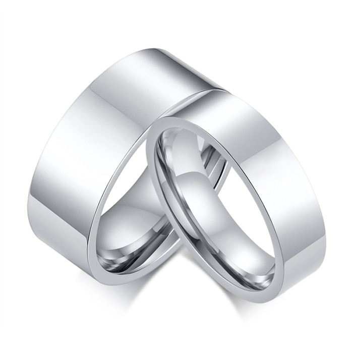 Wholesale Stainless Steel Flat Wedding Band Engagement Ring