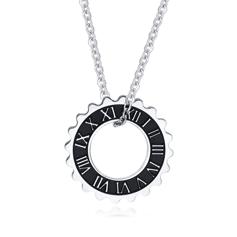Wholesale Stainless Steel Roman Numeral Gear Pendant